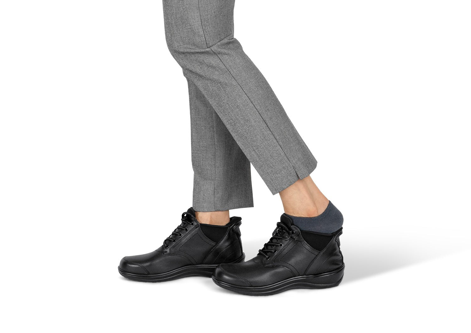 Orthofeet Rosel Hands-Free Slip-On Supportive Women's Boots - Black - Product View - 8