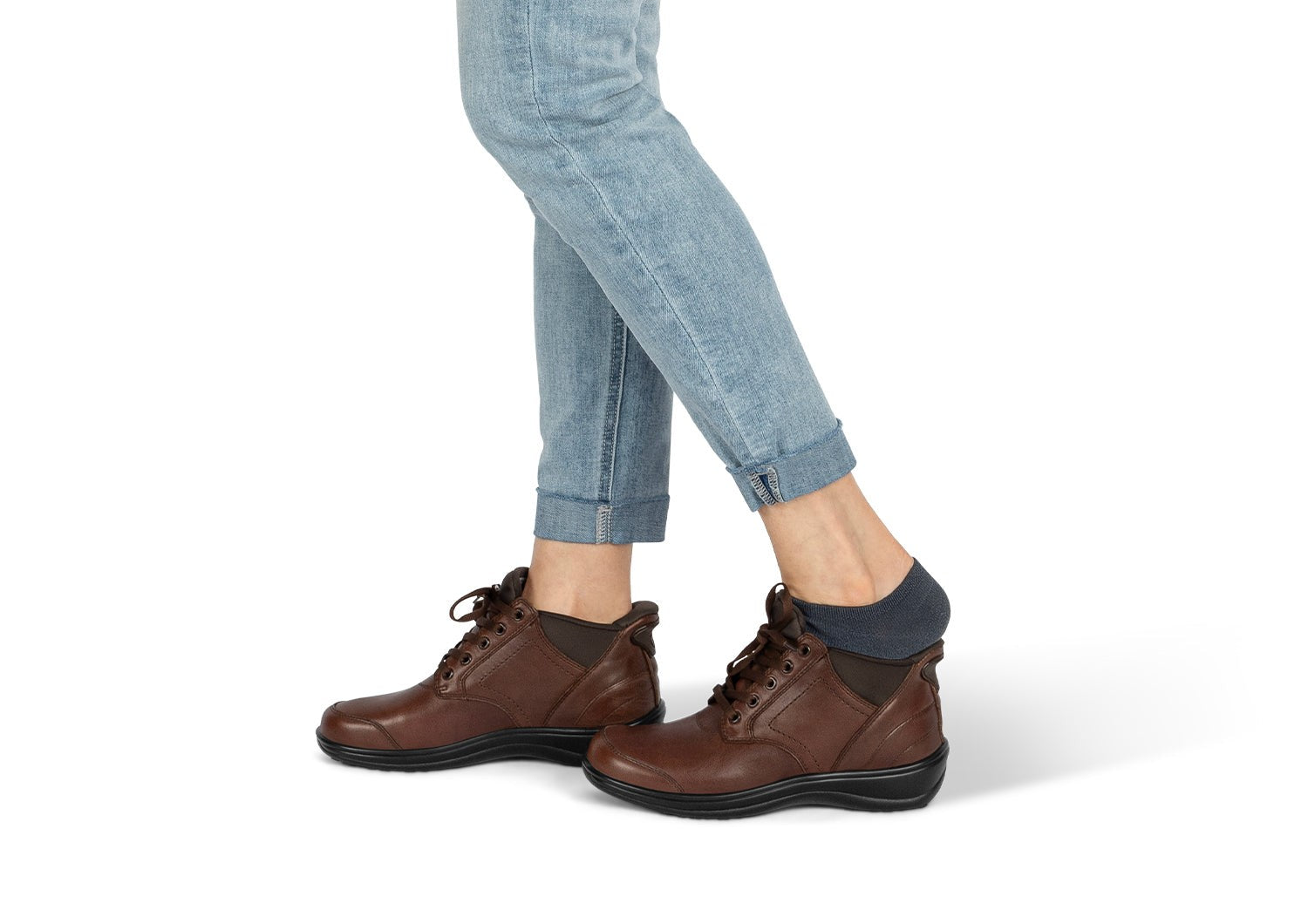 Orthofeet Rosel Hands-Free Slip-On Supportive Women's Boots - Brown - Lifestyle View - 7