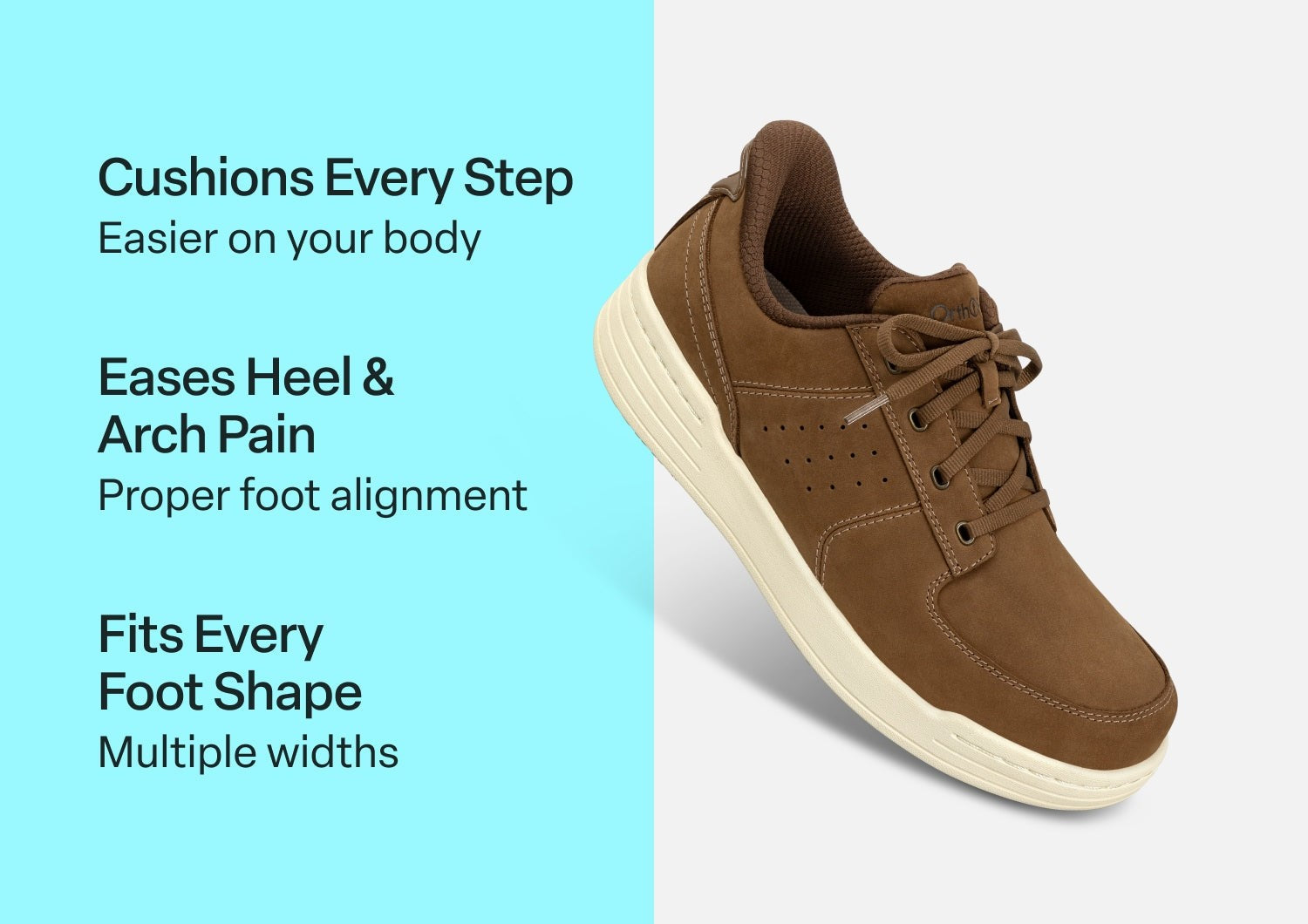 Orthofeet Rove Hands-Free Cushioned Support Men's Casual - Tan - Comfort Benefits - 2