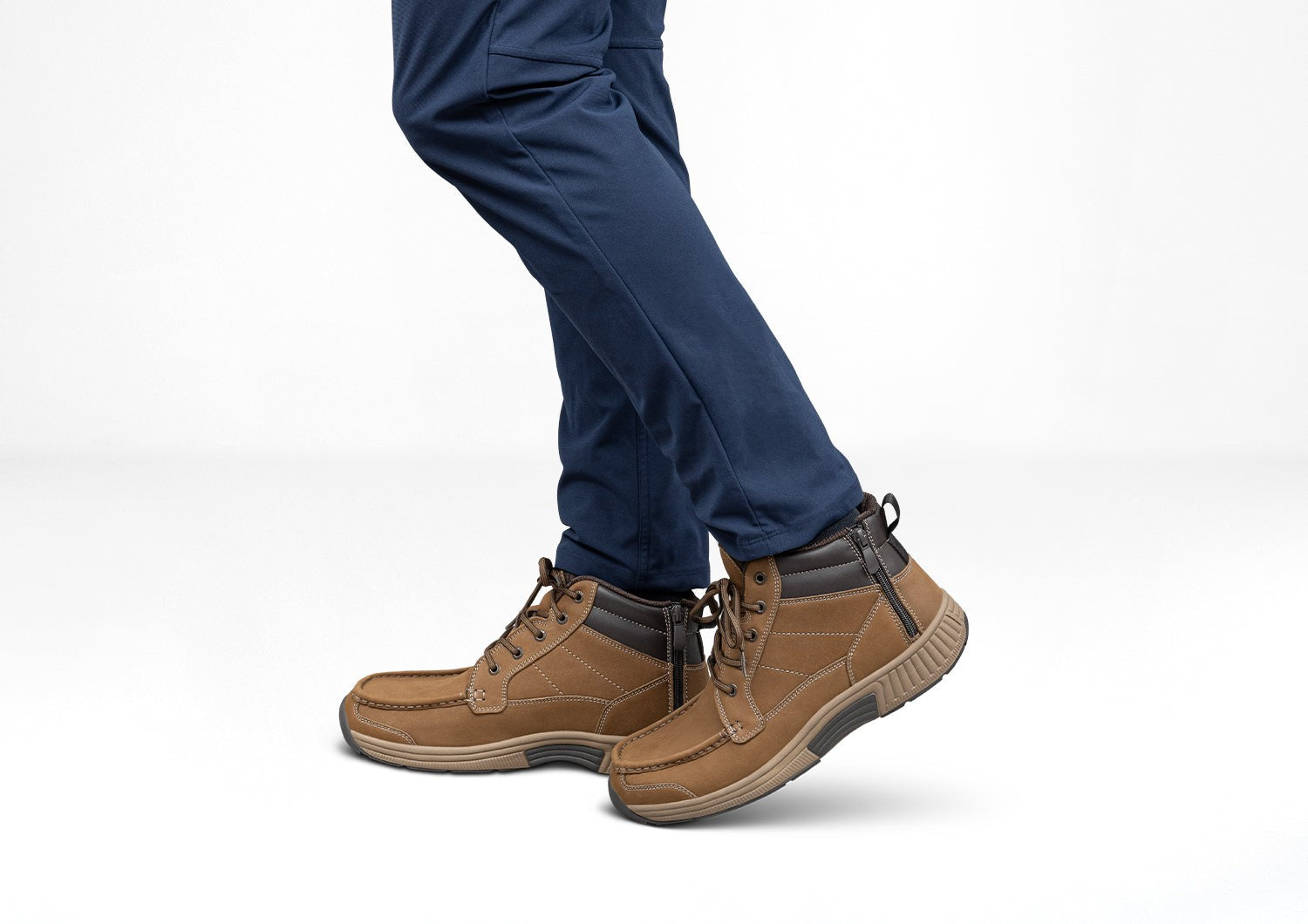 Orthofeet Ryder Cushioned Arch Support Men's Boots - Brown - Lifestyle View - 2