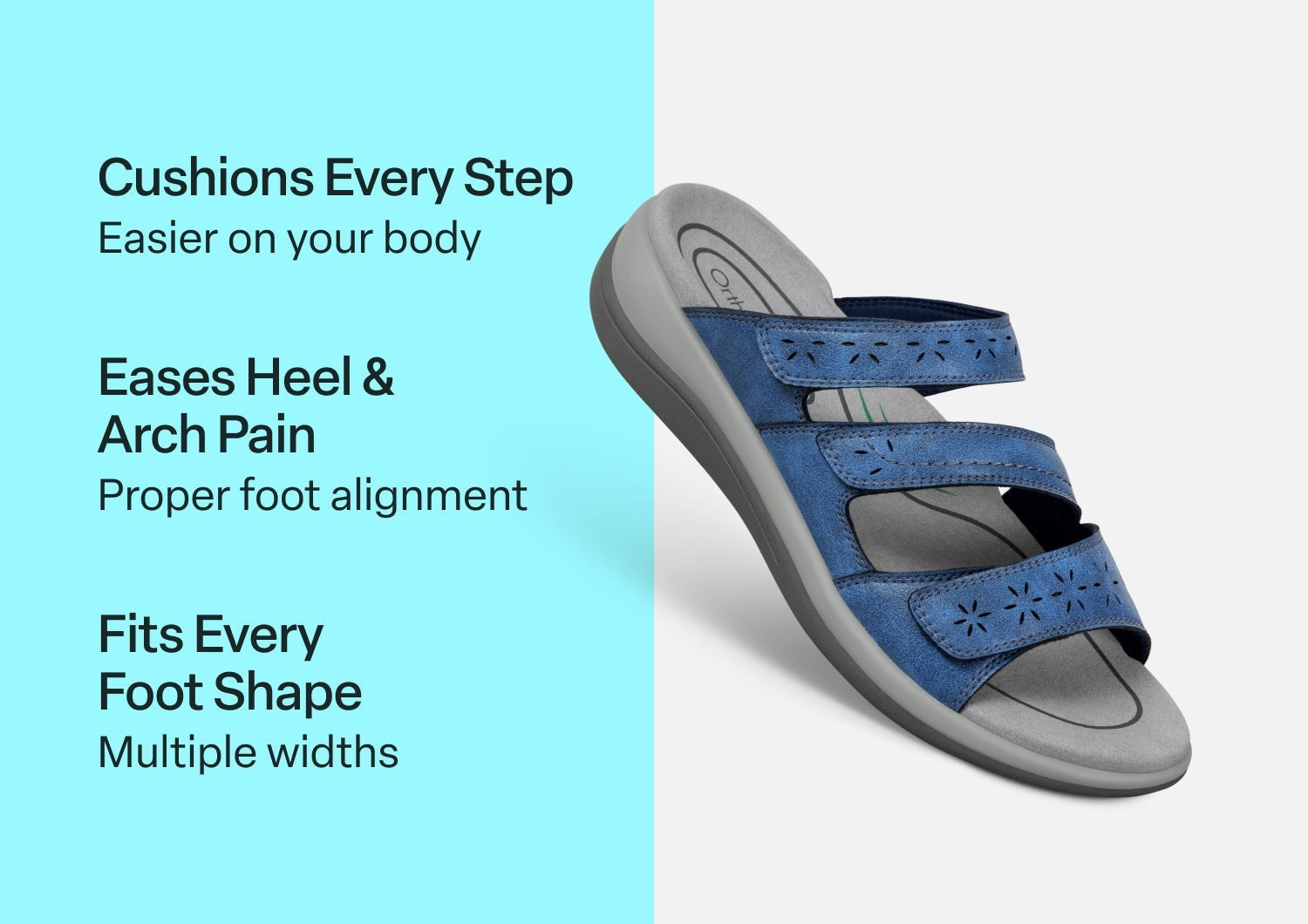 Orthofeet Sahara Supportive Cushioned Women's Sandals - Indigo Blue - Comfort Benefits - 3