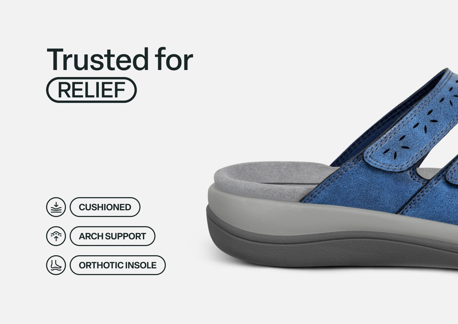 Orthofeet Sahara Supportive Cushioned Women's Sandals - Indigo Blue - Feature Detail - 4