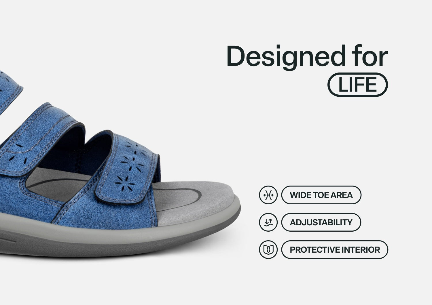 Orthofeet Sahara Supportive Cushioned Women's Sandals - Indigo Blue - Feature Detail - 5