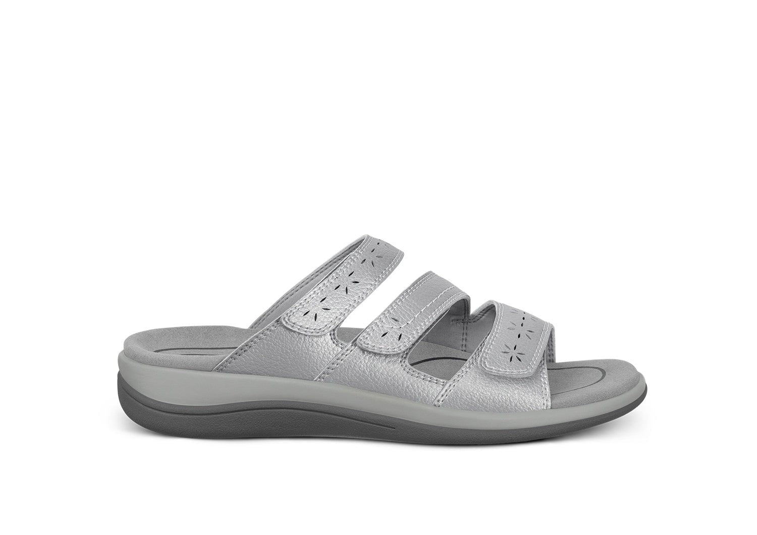 Orthofeet Sahara Supportive Cushioned Women's Sandals in Silver Metallic