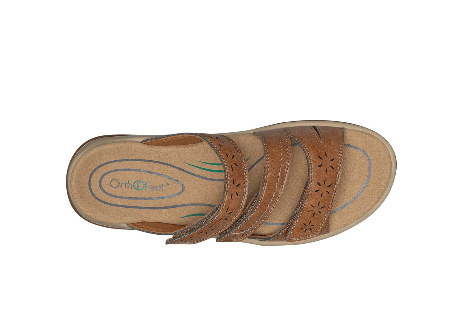 Orthofeet Sahara Supportive Cushioned Women's Sandals - Tan - Bird's Eye View - 7