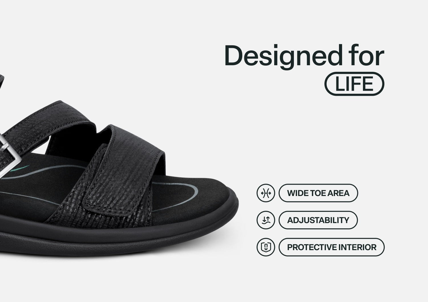 Orthofeet Sahara Weave Women's Sandals - Black - Feature Detail - 5