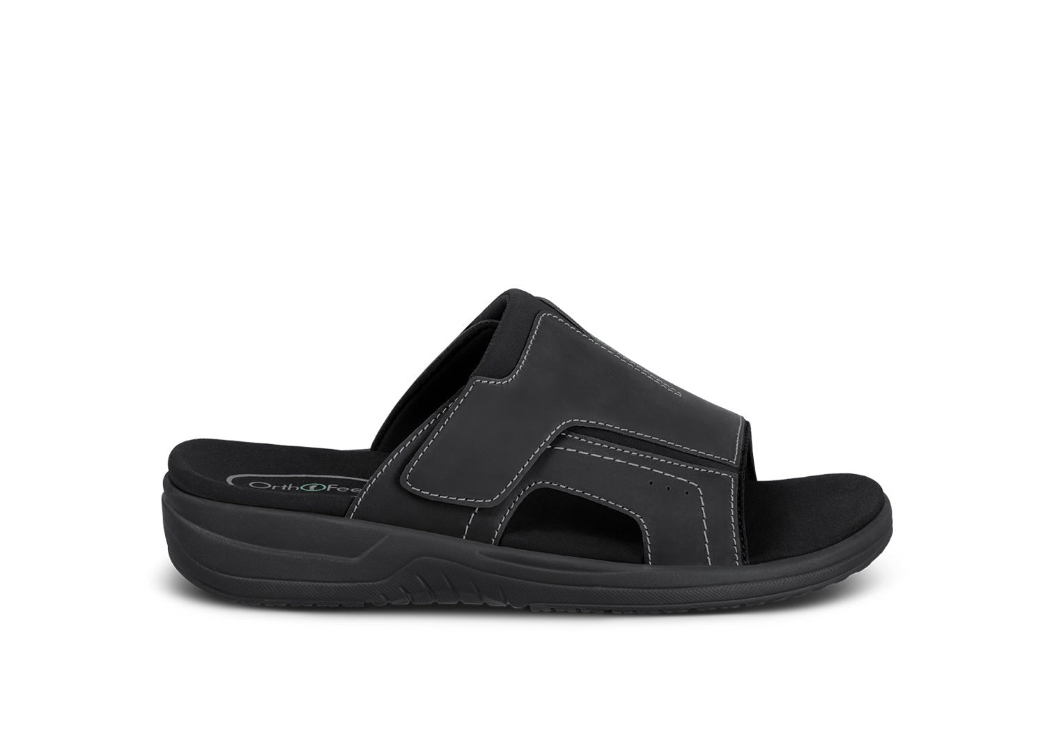 Orthofeet Sarasota Arch-Support Men's Sandals - Black - Product View - 1