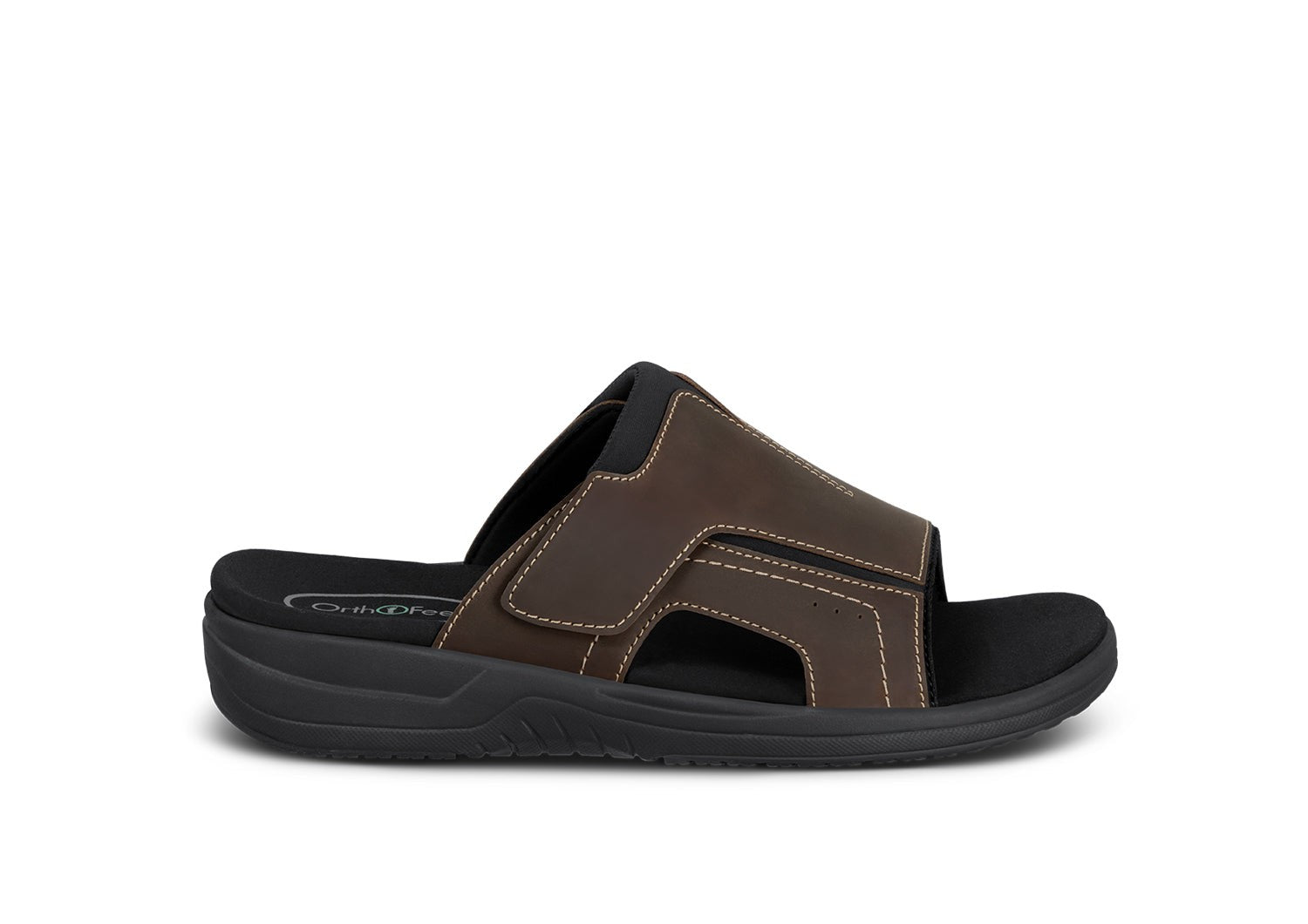 Orthofeet Sarasota Arch-Support Men's Sandals - Brown - Product View - 1