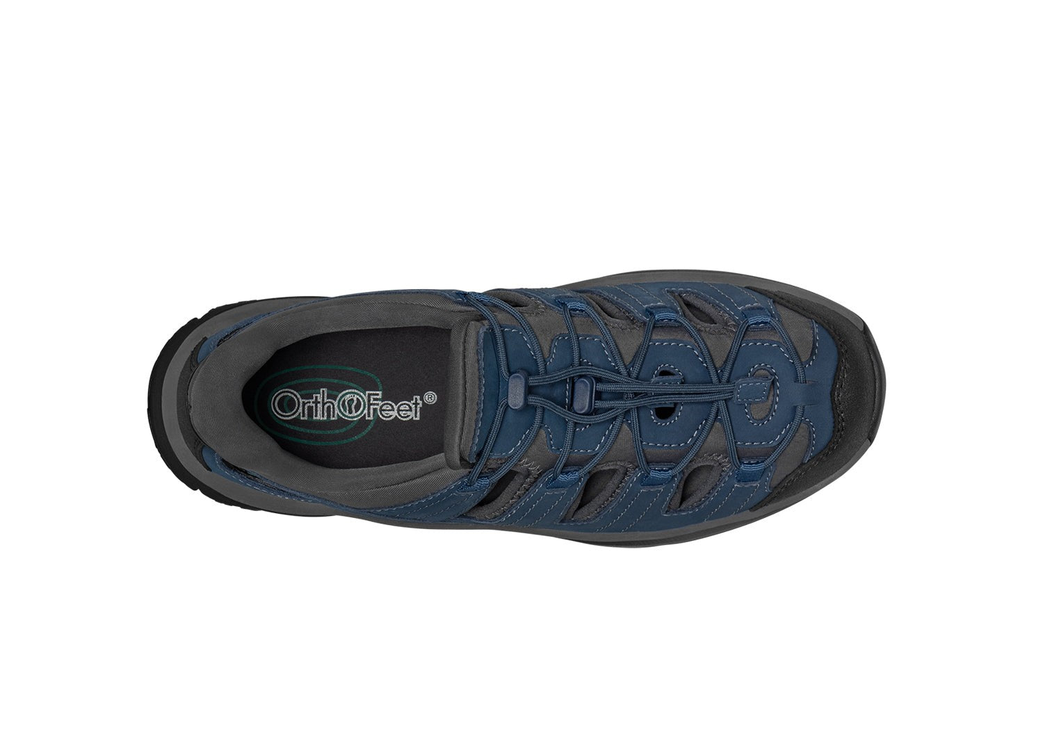 Orthofeet Saturn Hands-Free Max Cushion Support Men's Sandal - Navy - Bird's Eye View - 5