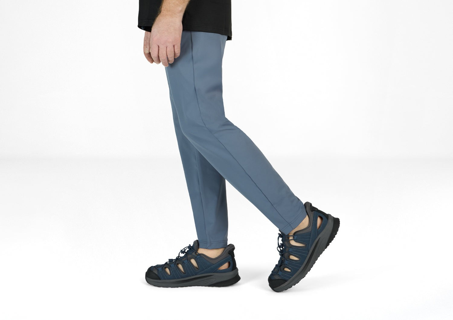 Orthofeet Saturn Hands-Free Max Cushion Support Men's Sandal - Navy - Lifestyle View - 8