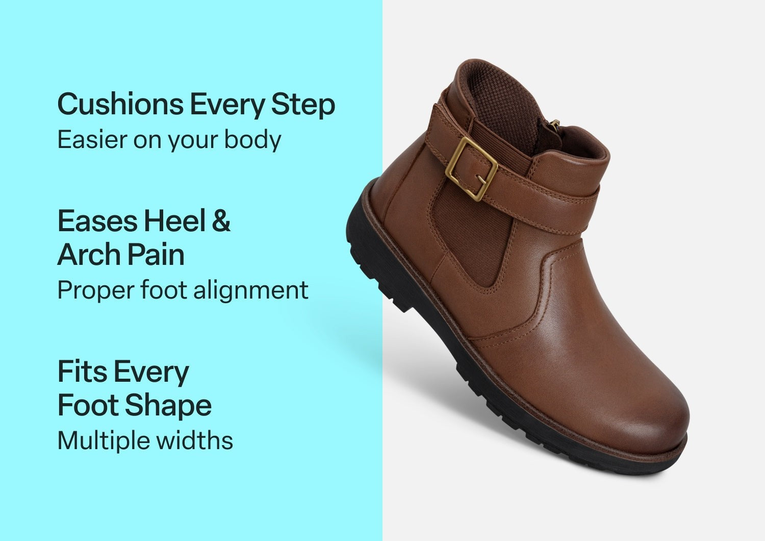 Orthofeet Scarlett Ortho-Cushion™ Women's Boots - Brown - Comfort Benefits - 3
