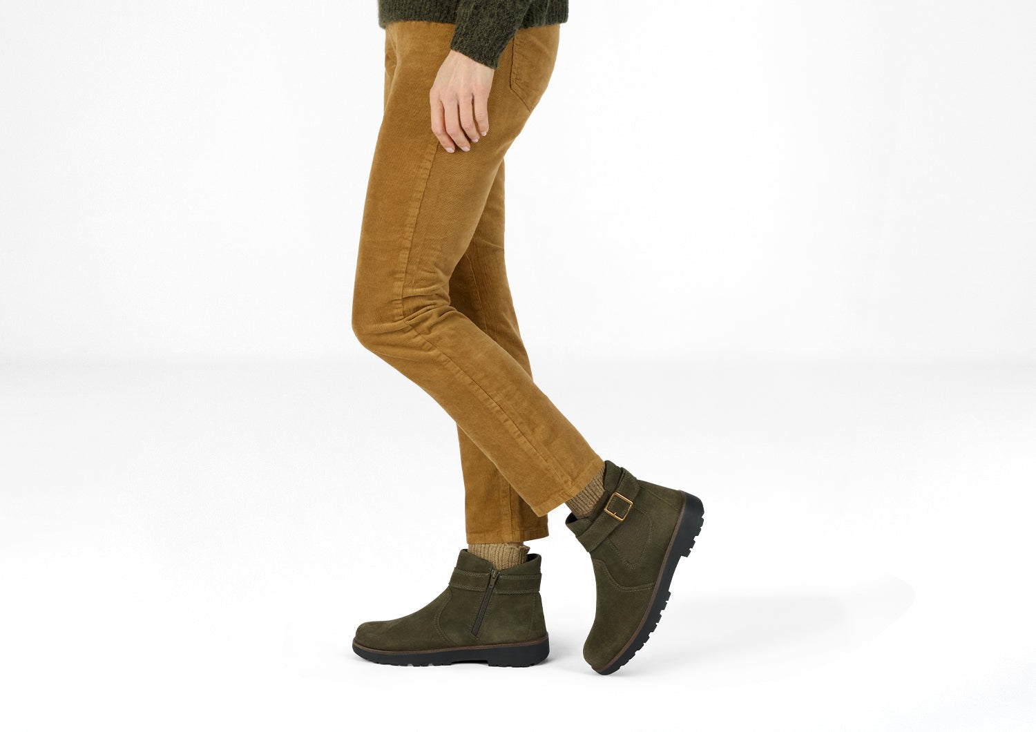 Orthofeet Scarlett Ortho-Cushion™ Women's Boots - Olive - Lifestyle View - 2