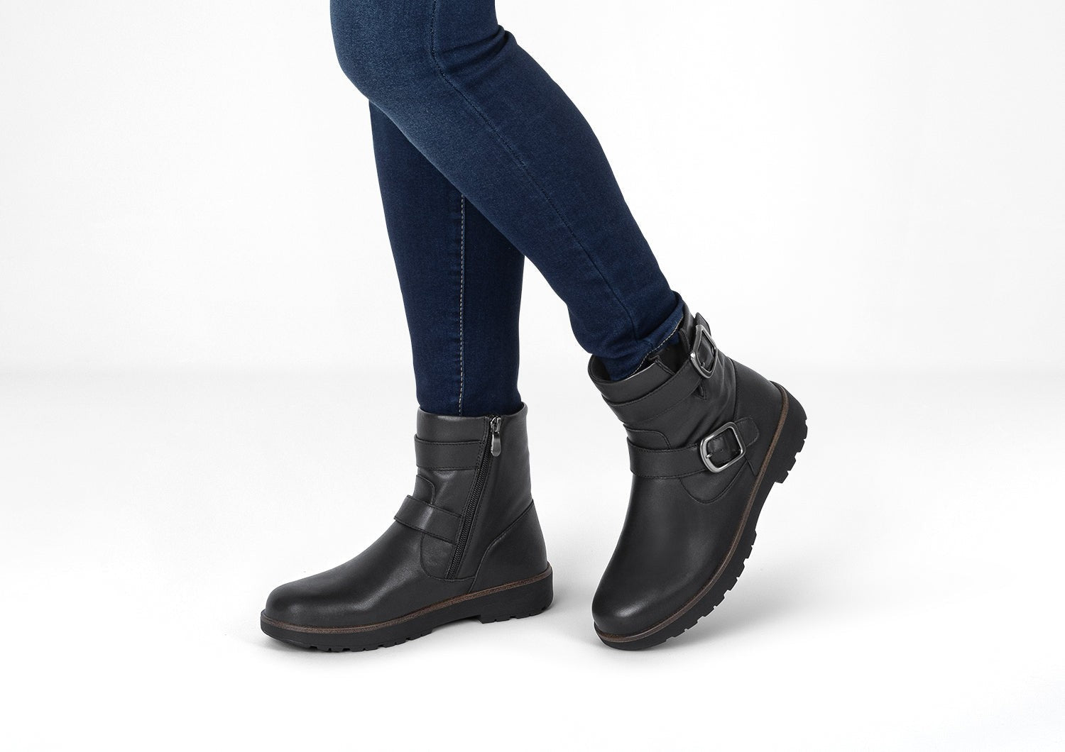 Orthofeet Shania Supportive Comfort Women's Boots - Black - Lifestyle View - 2