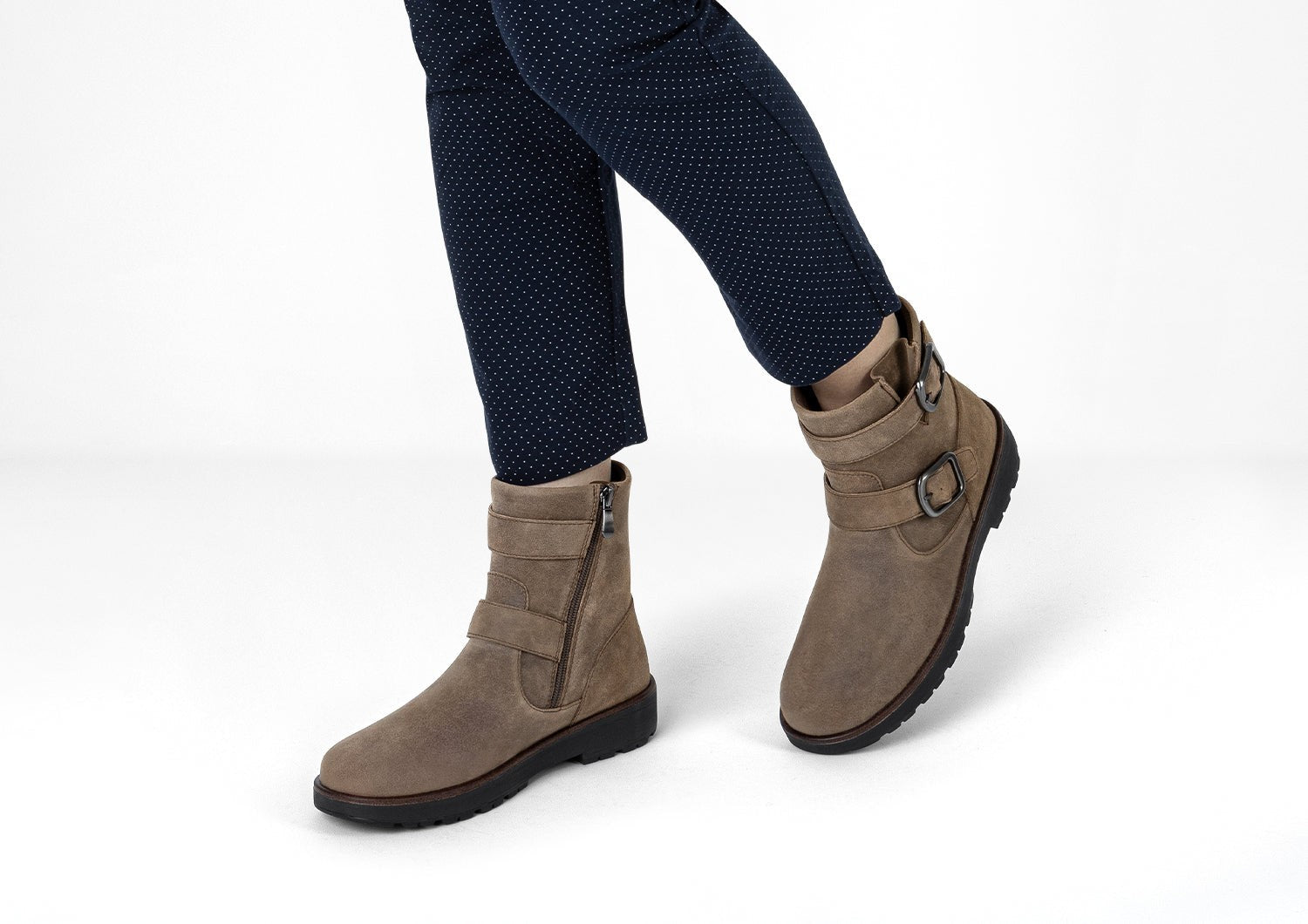 Orthofeet Shania Supportive Comfort Women's Boots - Brown - Lifestyle View - 2