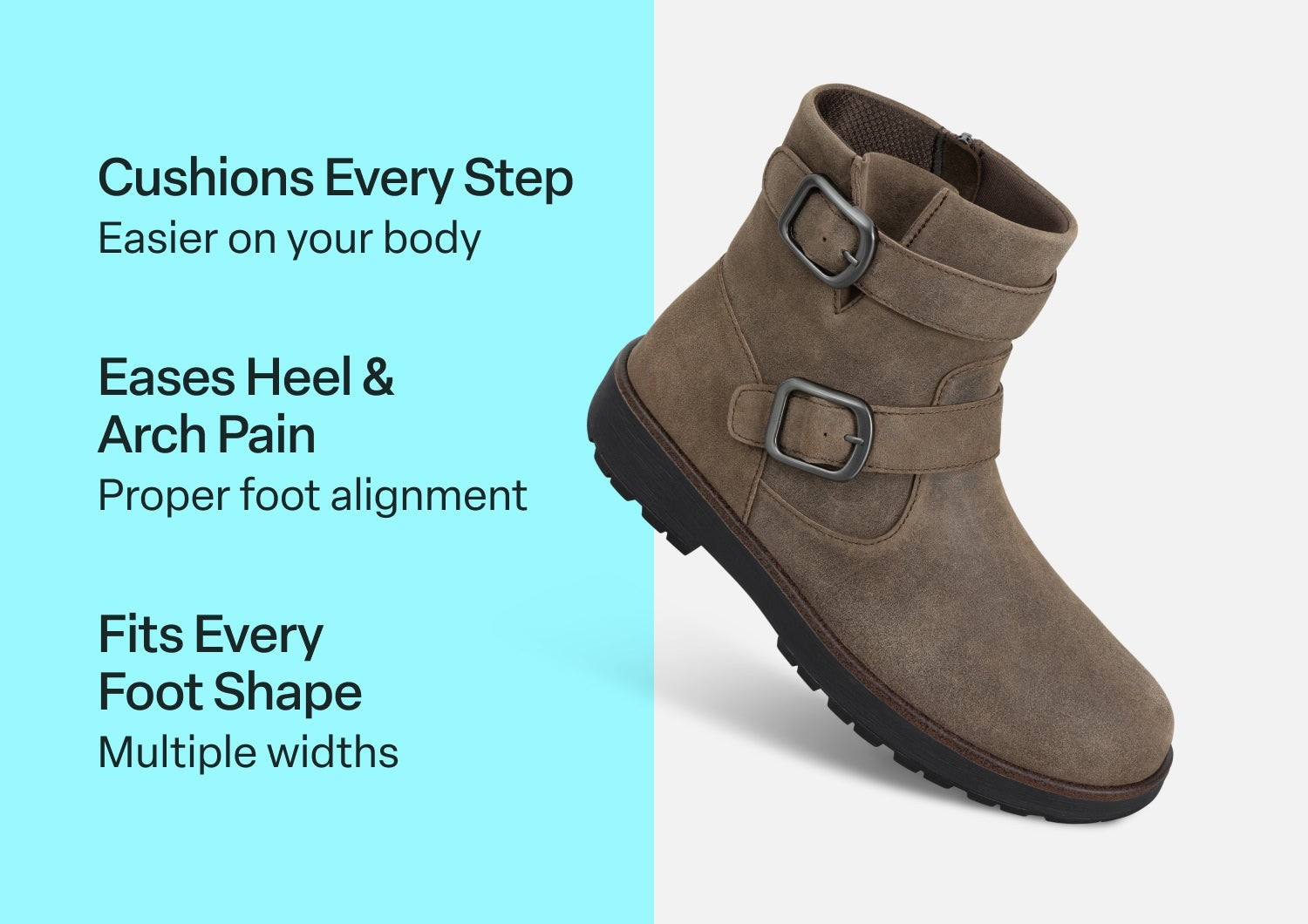 Orthofeet Shania Supportive Comfort Women's Boots - Brown - Comfort Benefits - 3