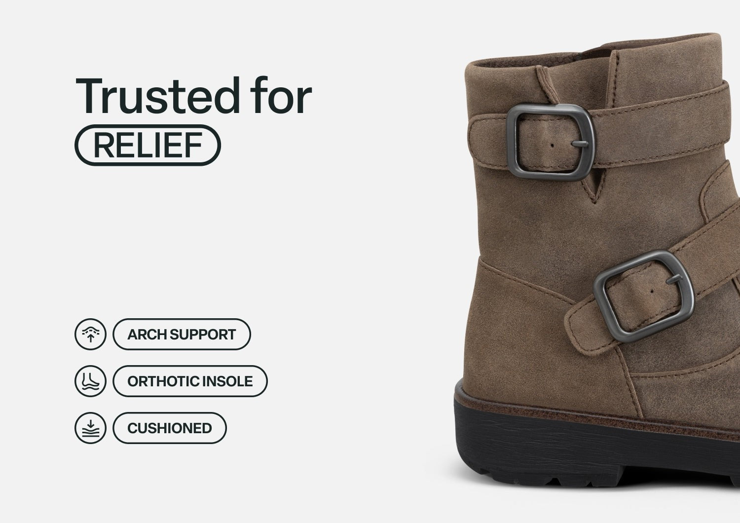 Orthofeet Shania Supportive Comfort Women's Boots - Brown - Feature Detail - 4