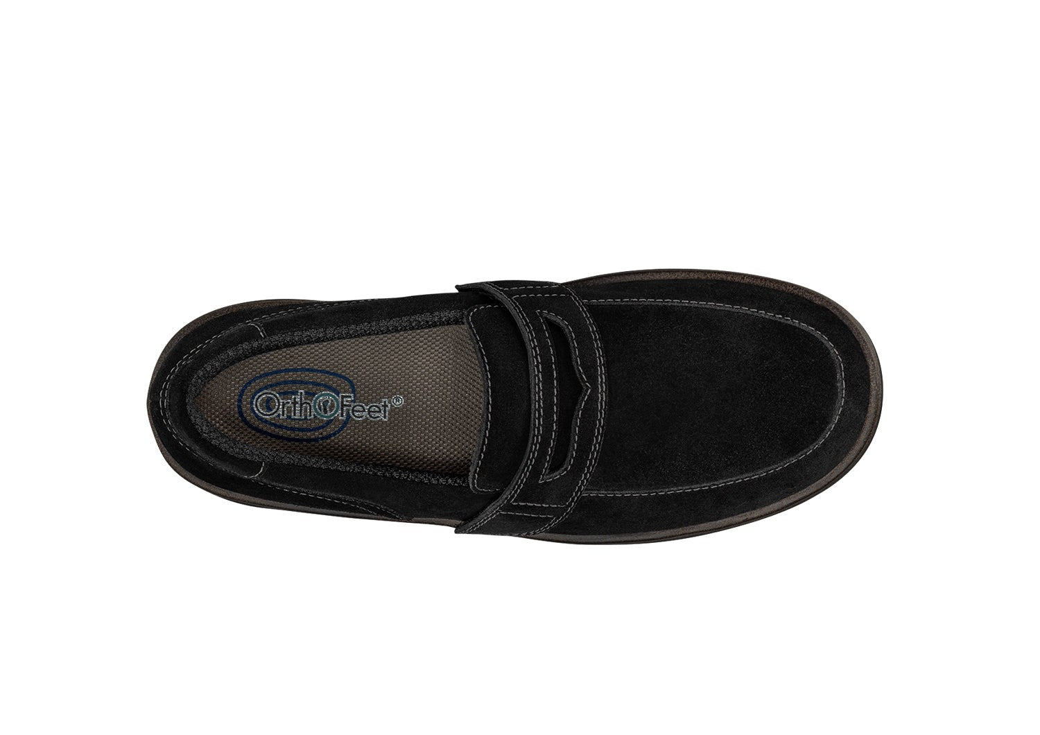 Orthofeet Shelly Casual Stretch Support Women's Loafer - Black - Bird's Eye View - 6