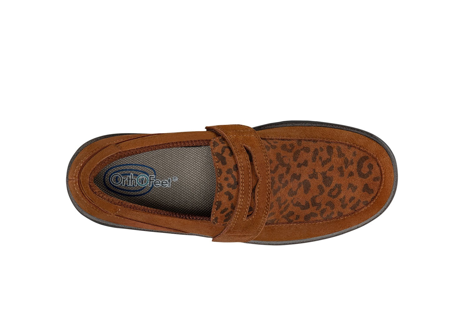 Orthofeet Shelly Casual Stretch Support Women's Loafer - Leopard - Bird's Eye View - 6