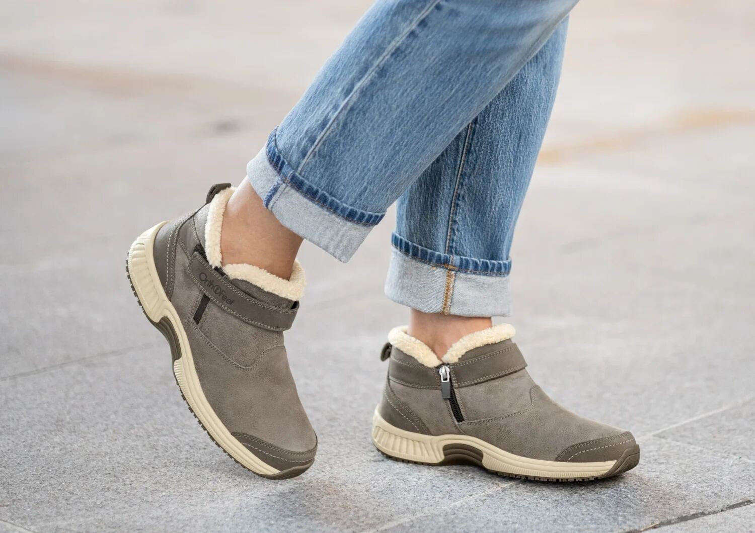 Orthofeet Siena Comfort Support Women's Boots - Taupe - Lifestyle View - 8