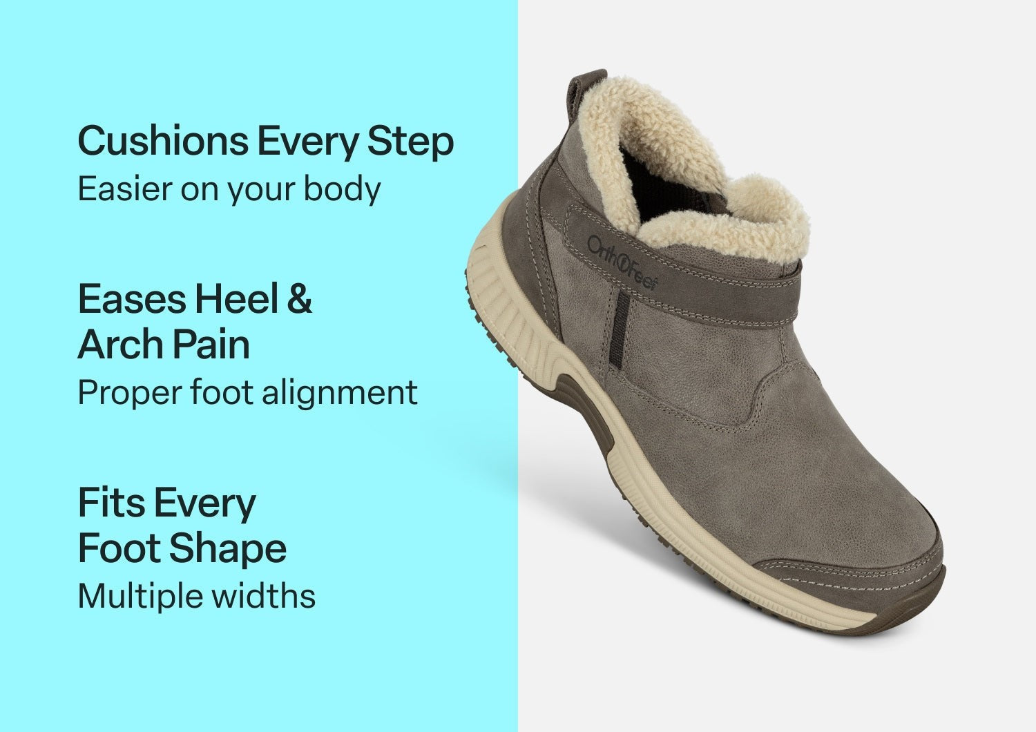 Orthofeet Siena Comfort Support Women's Boots - Taupe - Comfort Benefits - 3