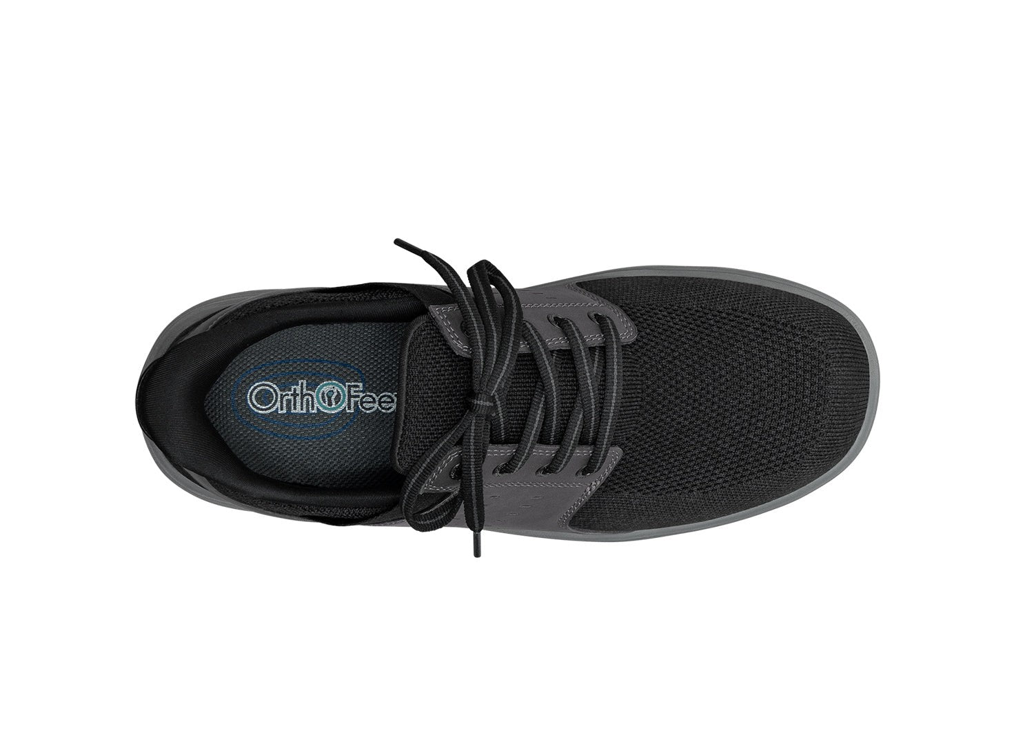 Orthofeet Siron Hands-Free Stretch Supportive Slip-On Men's Sneakers - Black - Bird's Eye View - 5