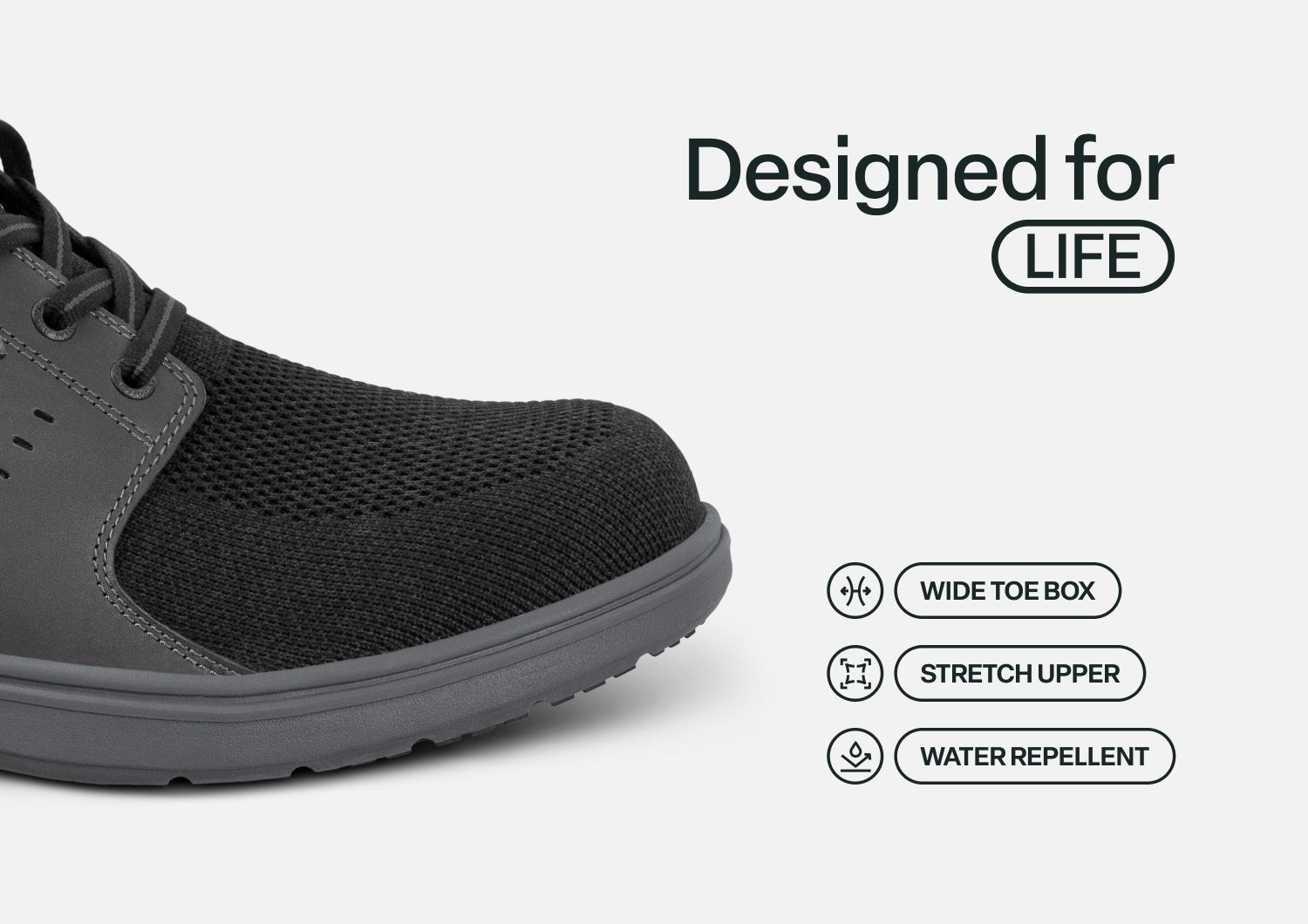 Orthofeet Siron Hands-Free Stretch Supportive Slip-On Men's Sneakers - Black - Feature Detail - 4