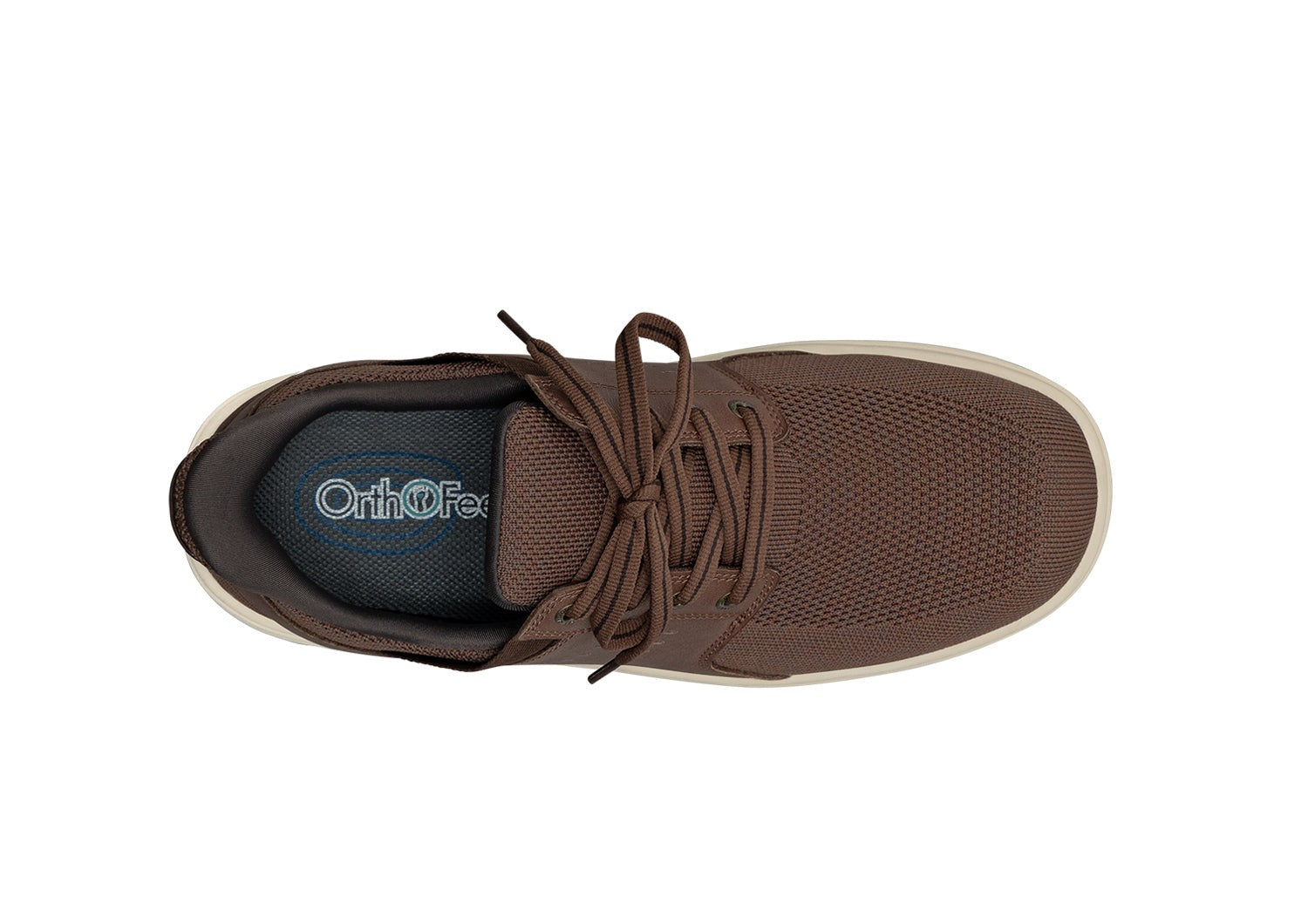 Orthofeet Siron Hands-Free Stretch Supportive Slip-On Men's Sneakers - Brown - Bird's Eye View - 5