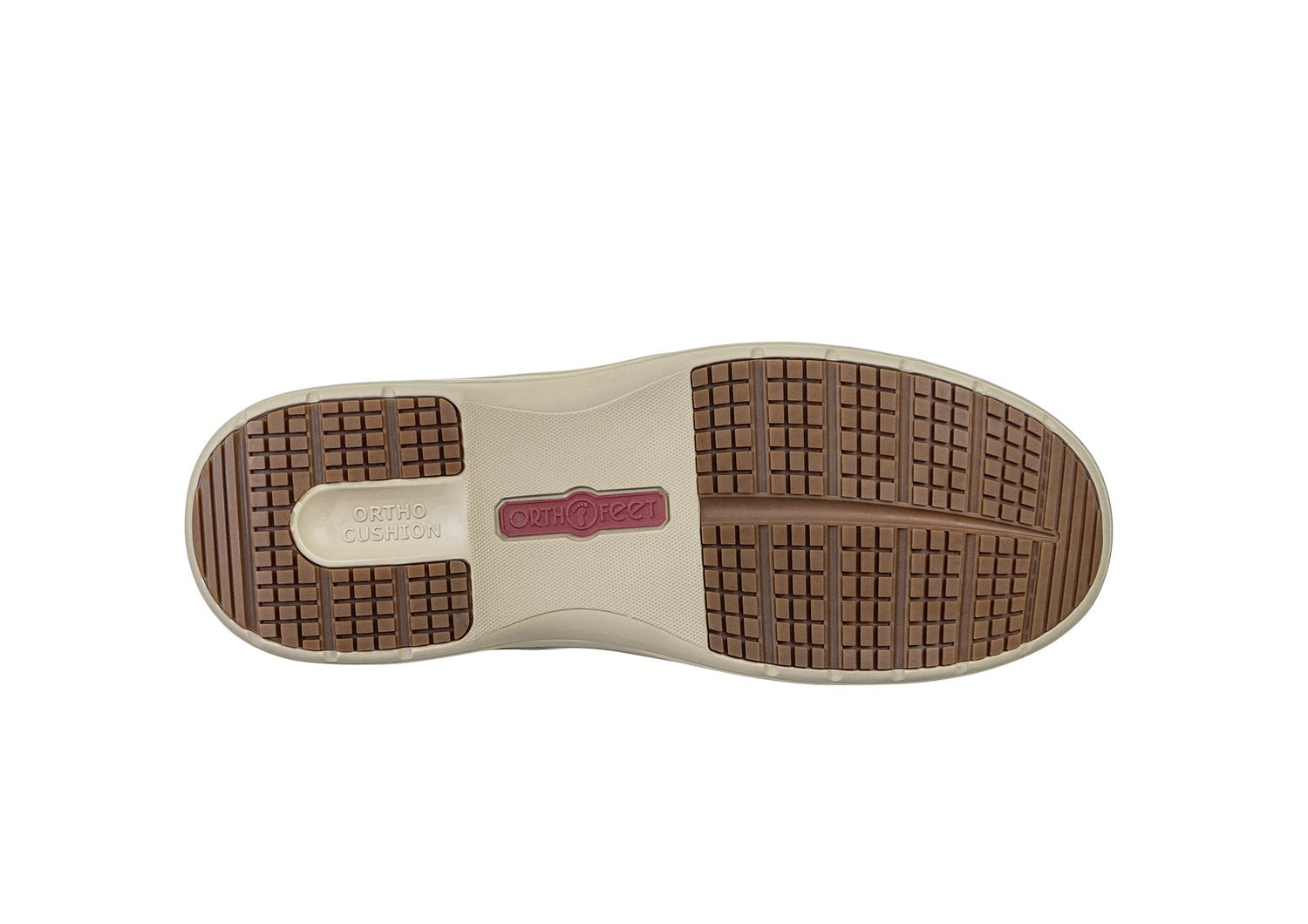 Orthofeet Siron Hands-Free Stretch Supportive Slip-On Men's Sneakers - Brown - Sole View - 6