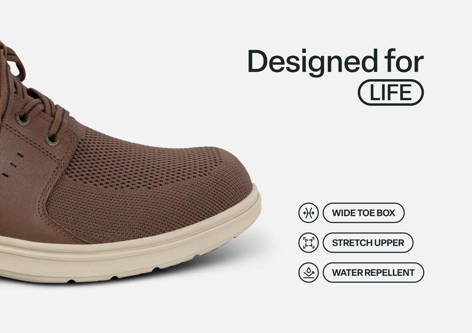 Orthofeet Siron Hands-Free Stretch Supportive Slip-On Men's Sneakers - Brown - Feature Detail - 4