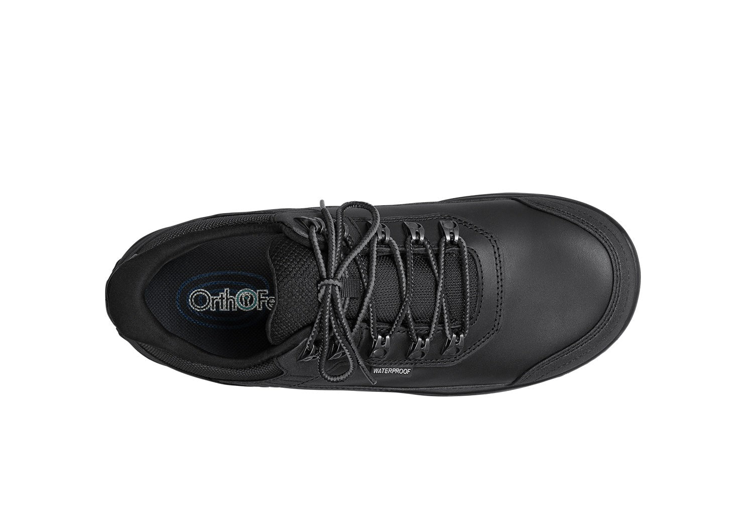 Orthofeet Slate Work Hands-Free Comfort & Arch Support Work Shoe - Black - Bird's Eye View - 5