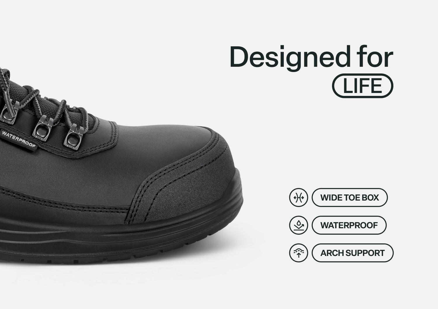 Orthofeet Slate Work Hands-Free Comfort & Arch Support Work Shoe - Black - Feature Detail - 4