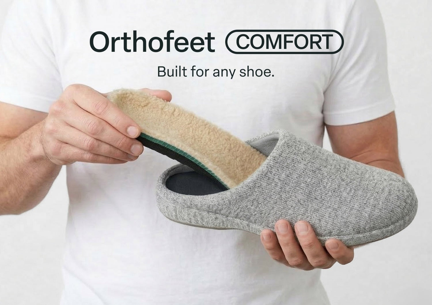 Orthofeet Slipper Insoles Arch Support - Lifestyle - Sole View - 1