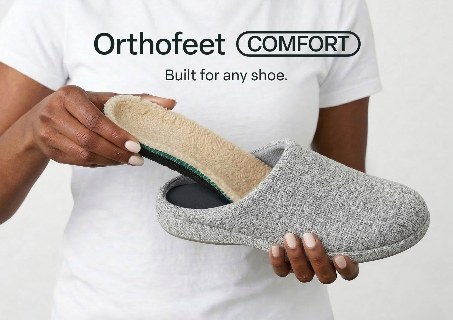 Orthofeet Slipper Insoles Arch Support - Lifestyle - Sole View - 4