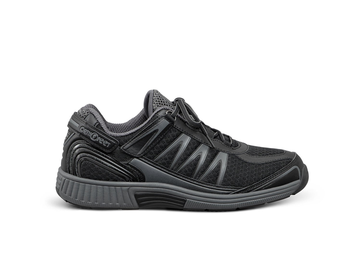 Orthofeet Sprint Tie-Less Men's Sneakers in Black