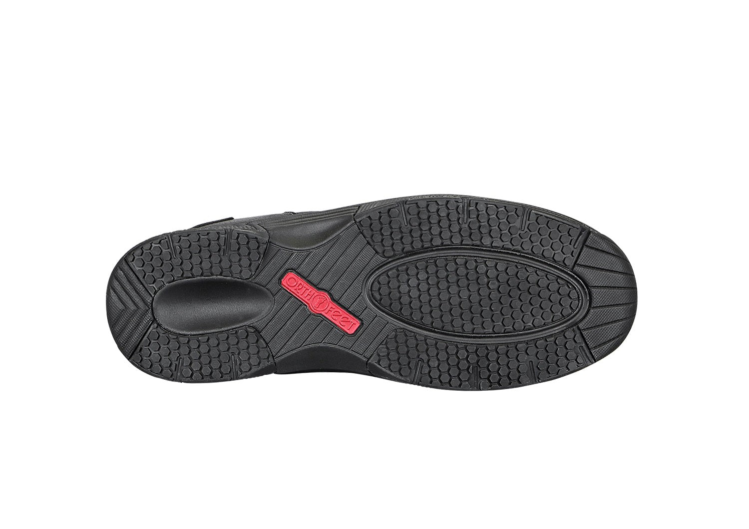 Orthofeet Sprint Tie-Less Men's Sneakers - Black - Sole View - 7