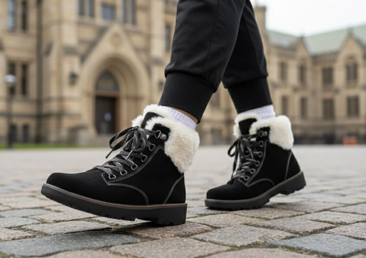 Orthofeet Stella Supportive Cushioned Women's Boots - Black - Lifestyle View - 8