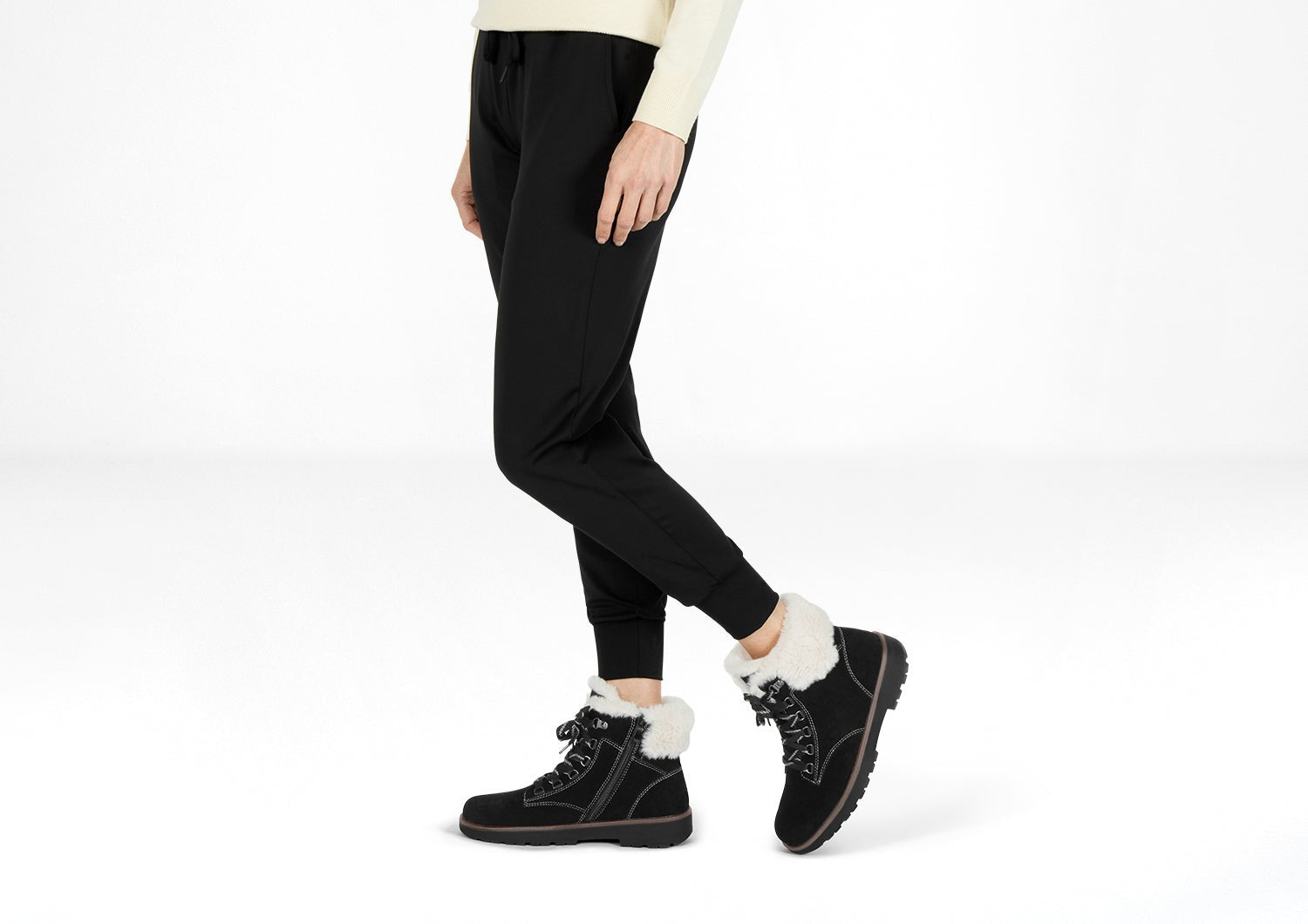 Orthofeet Stella Supportive Cushioned Women's Boots - Black - Lifestyle View - 2