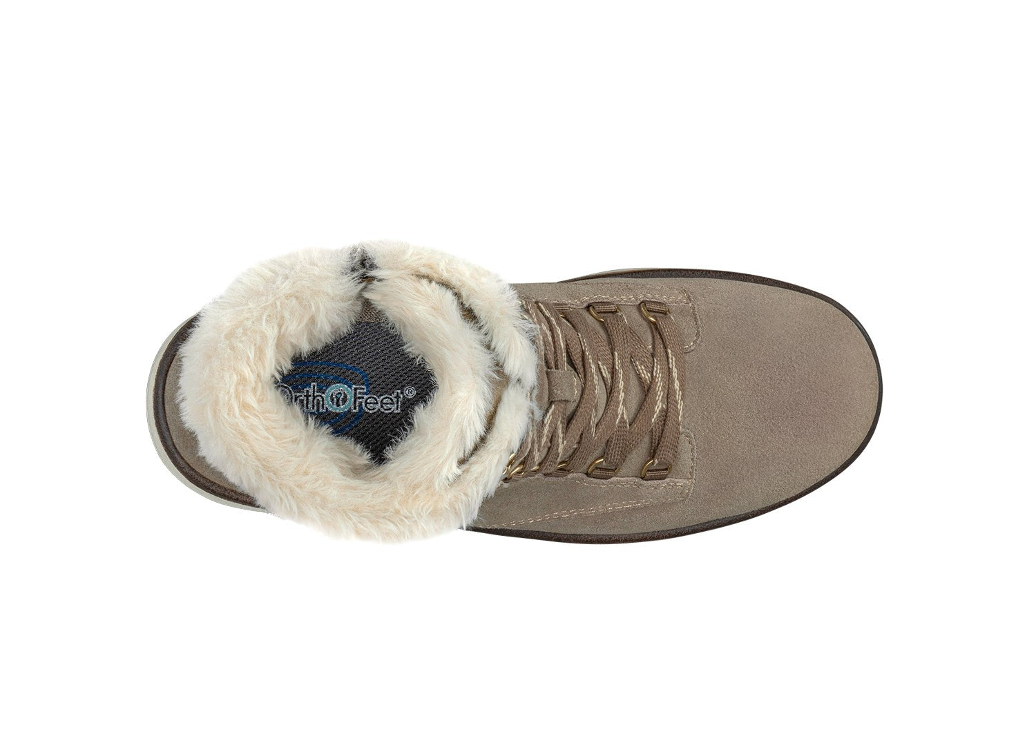 Orthofeet Stella Supportive Cushioned Women's Boots - Taupe - Bird's Eye View - 6