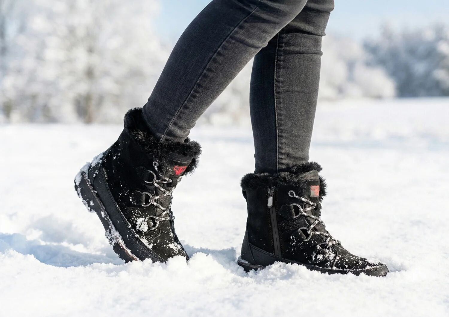 Orthofeet Stowe Waterproof Ortho-Cushion Women's Boots - Black - Lifestyle View - 8