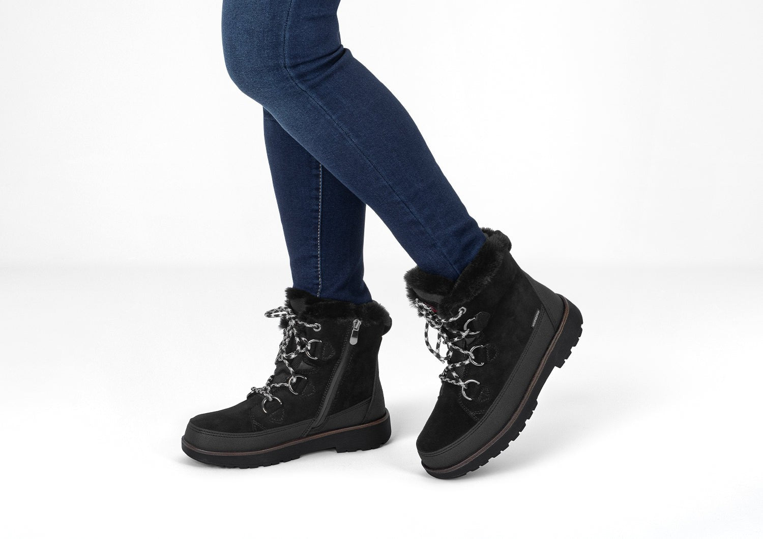 Orthofeet Stowe Waterproof Ortho-Cushion Women's Boots - Black - Lifestyle View - 2