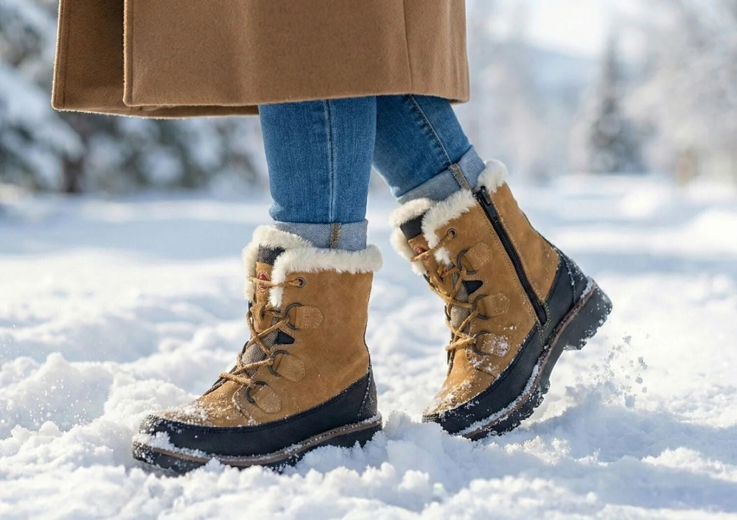 Orthofeet Stowe Waterproof Ortho-Cushion Women's Boots - Wheat - Lifestyle View - 8