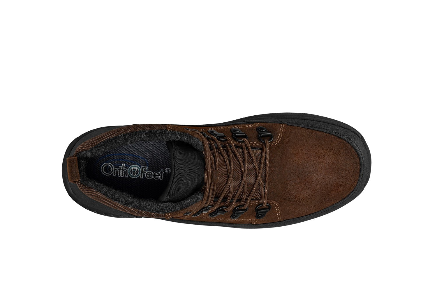 Orthofeet Stratton Waterproof Men's Boots - Brown - Bird's Eye View - 6