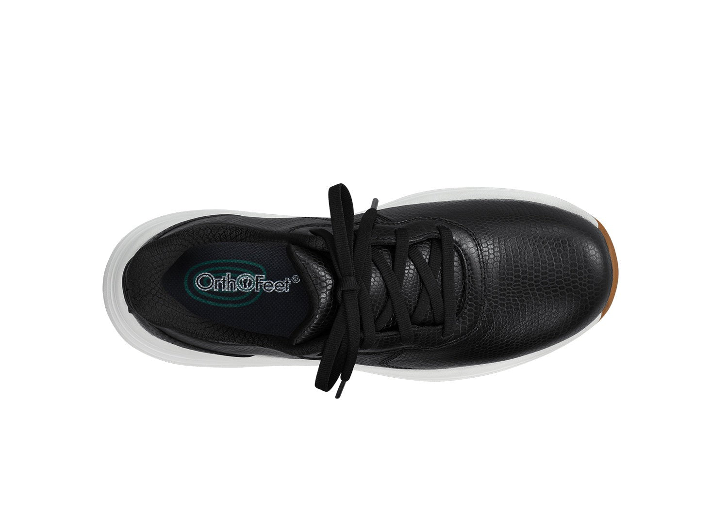 Orthofeet Stride Hands-Free Cushioned Support Women's Sneakers - Black - Bird's Eye View - 5