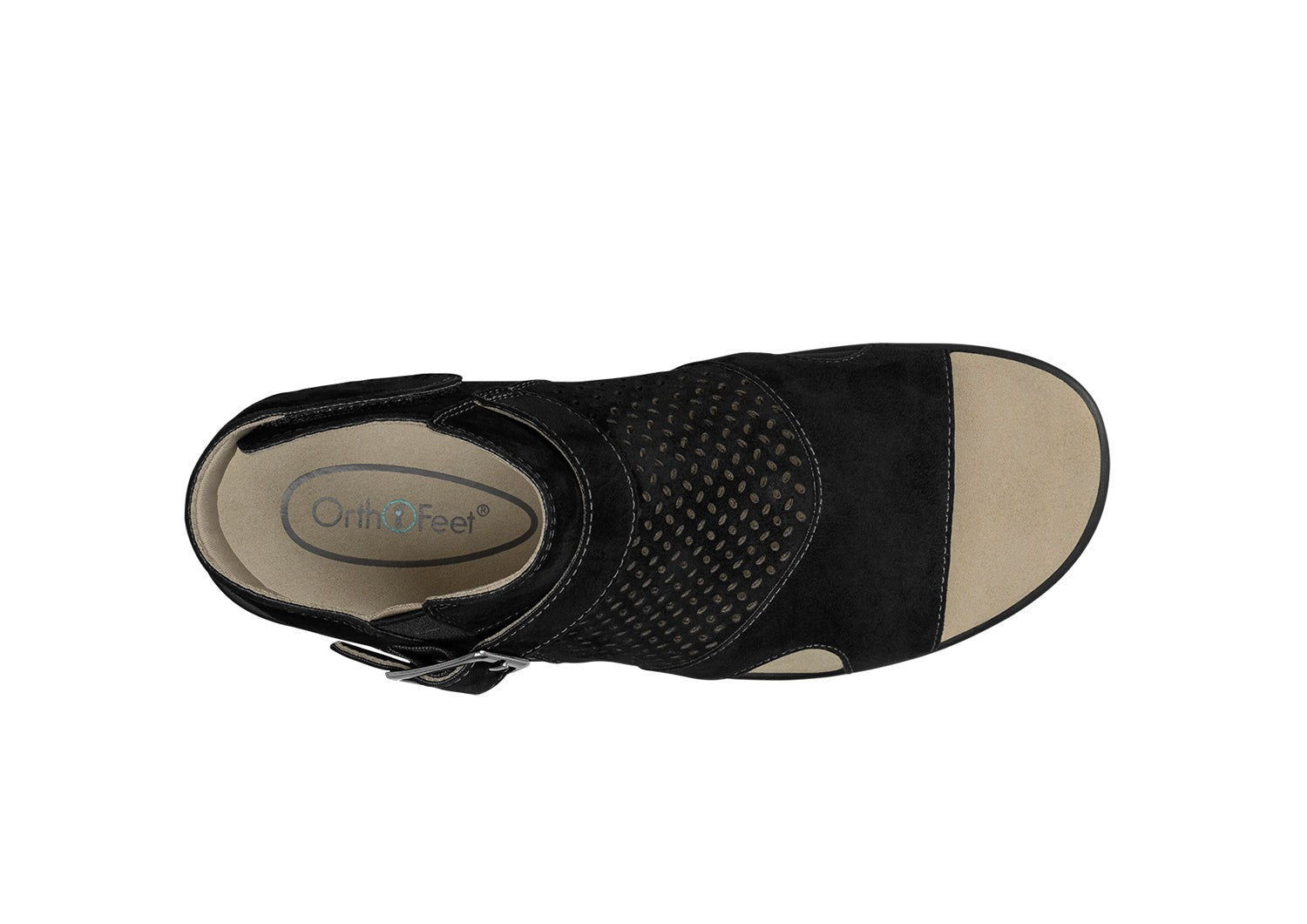 Orthofeet Taylor Supportive Comfort Women's Sandal - Black - Product View - 7
