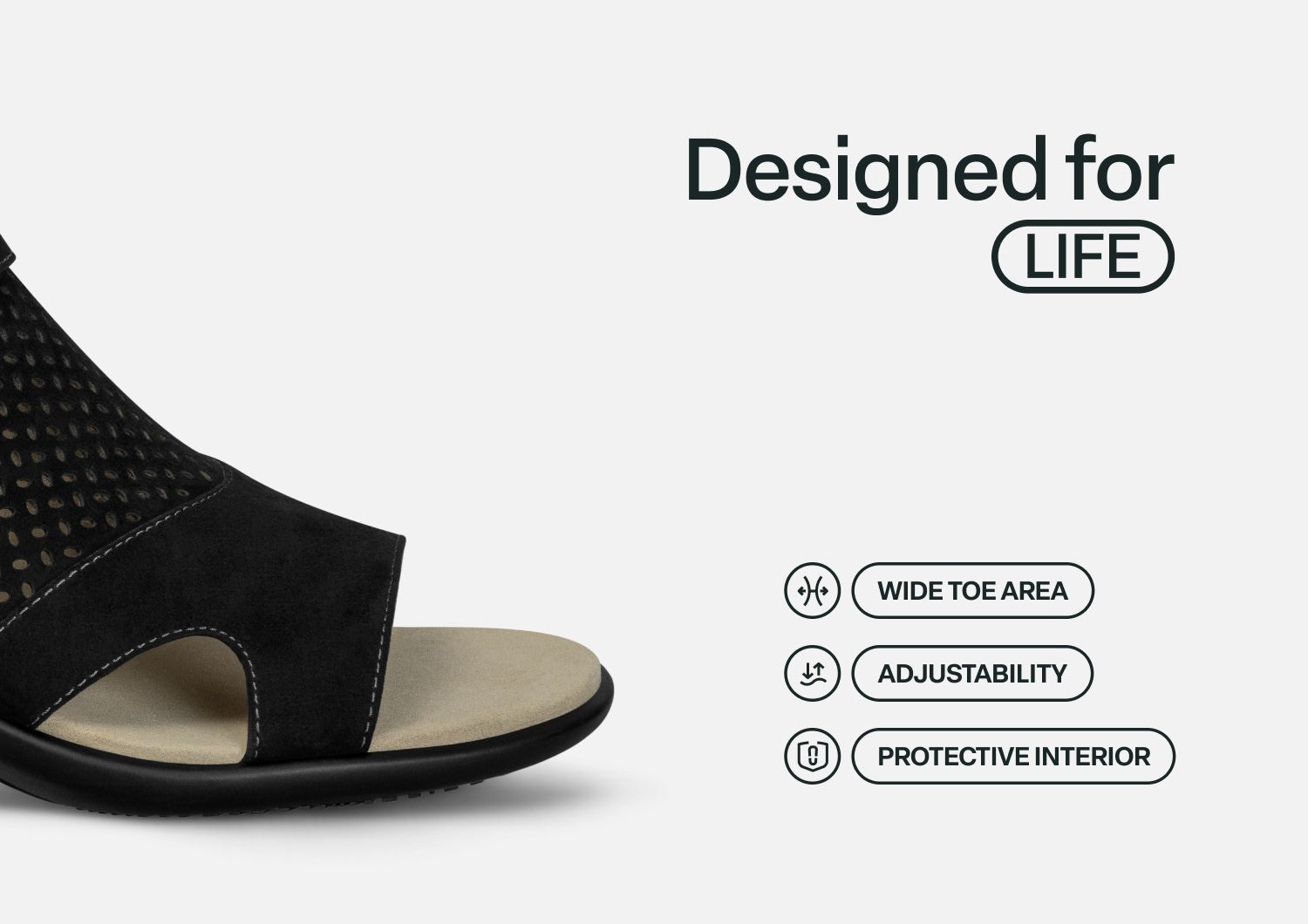 Orthofeet Taylor Supportive Comfort Women's Sandal - Black - Feature Detail - 5