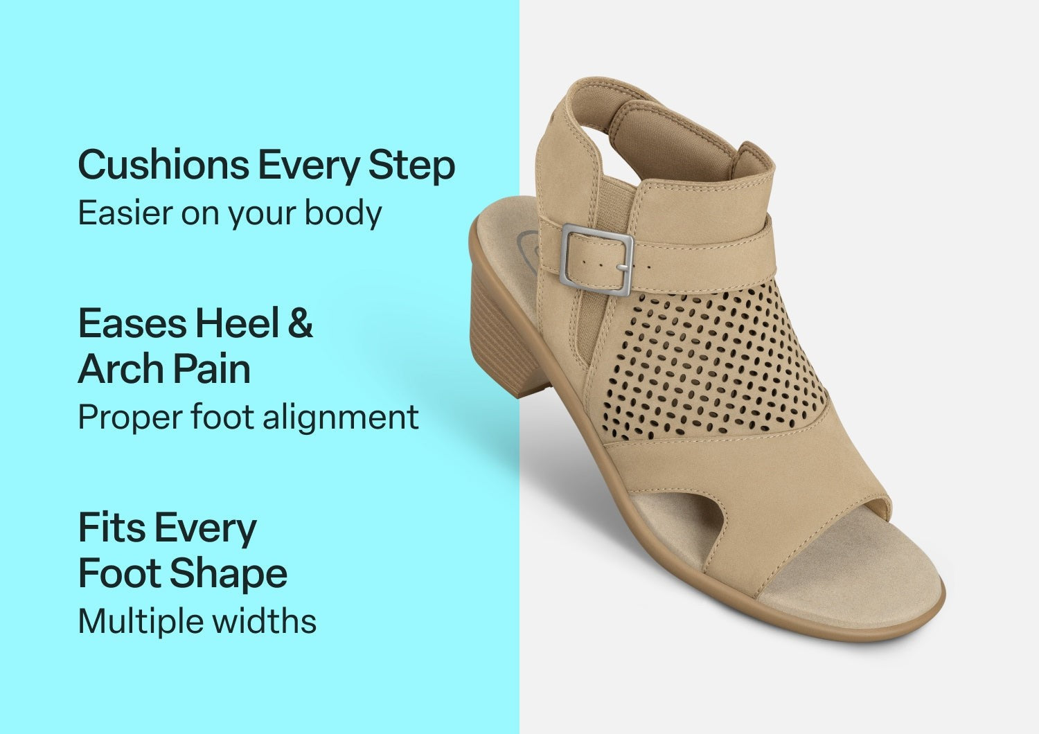 Orthofeet Taylor Supportive Comfort Women's Sandal - Taupe - Comfort Benefits - 3