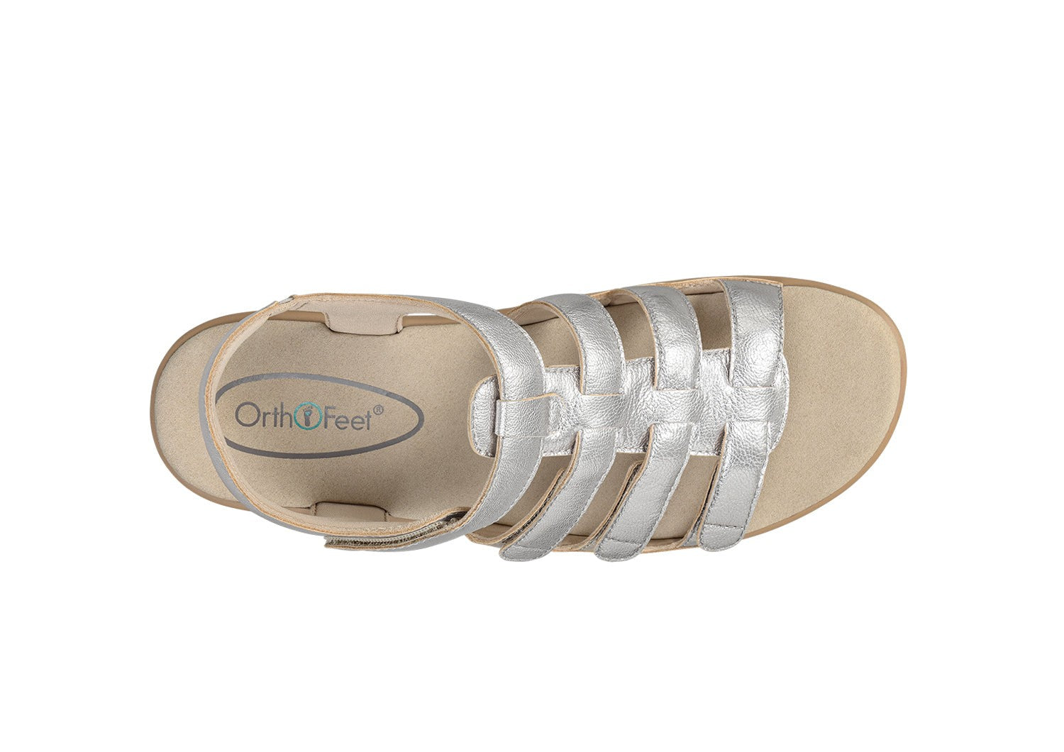 Orthofeet Tessa Supportive Heel Strap Women's Sandals - Platinum - Product View - 6