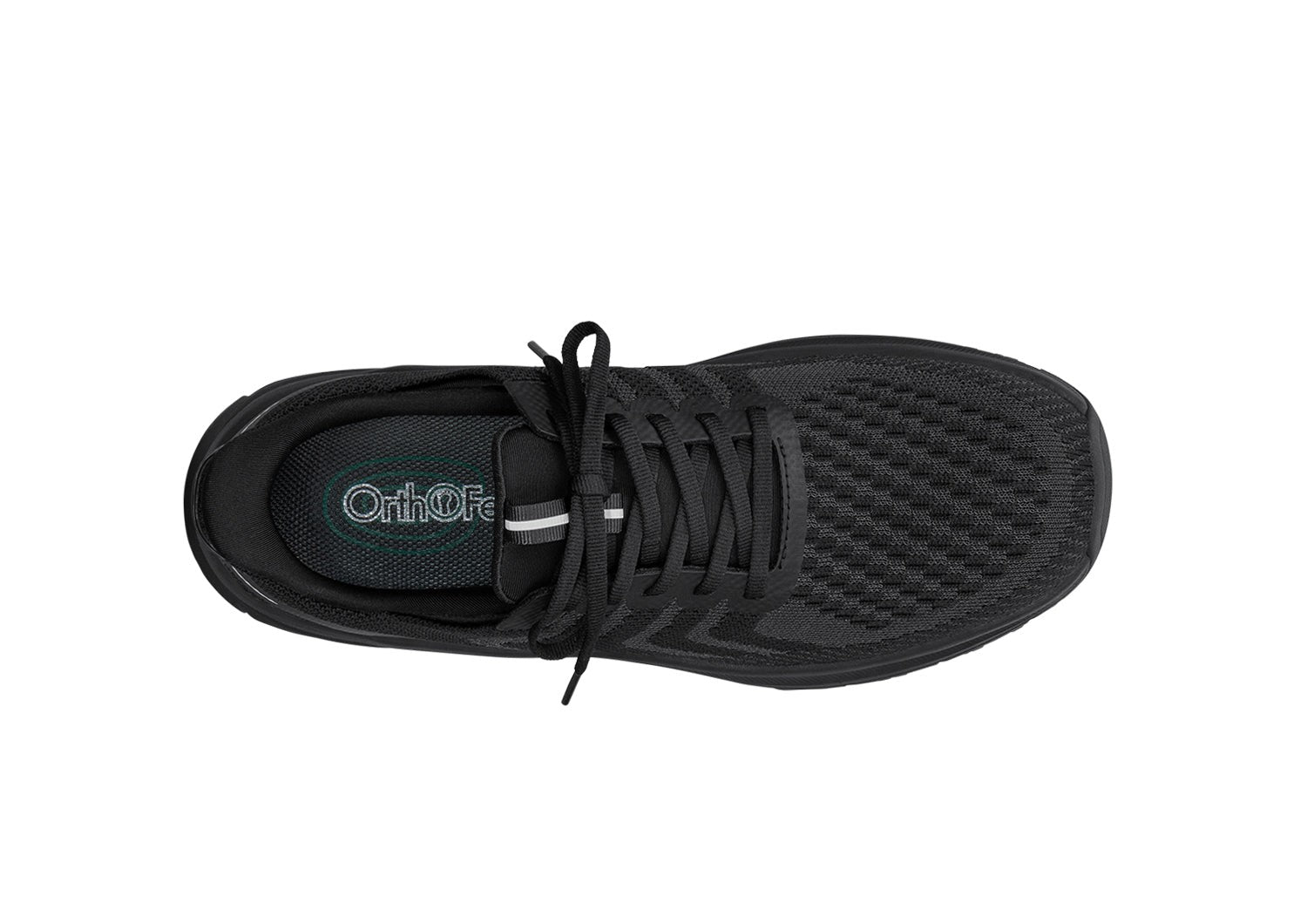Orthofeet Tilos Hands-Free Support Stretch Men's Sneakers - Black/black - Bird's Eye View - 5