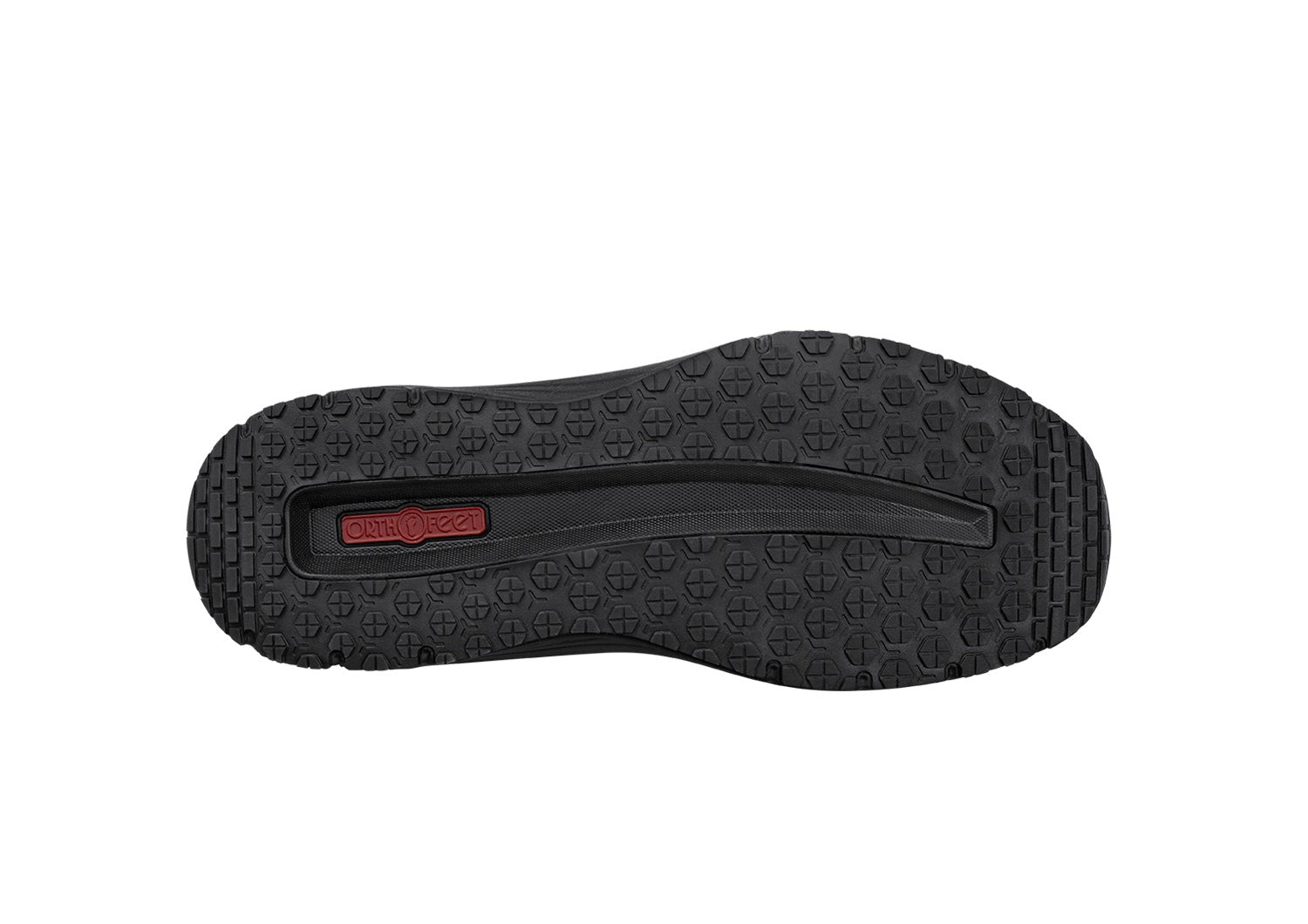 Orthofeet Tilos Hands-Free Support Stretch Men's Sneakers - Black/black - Sole View - 6