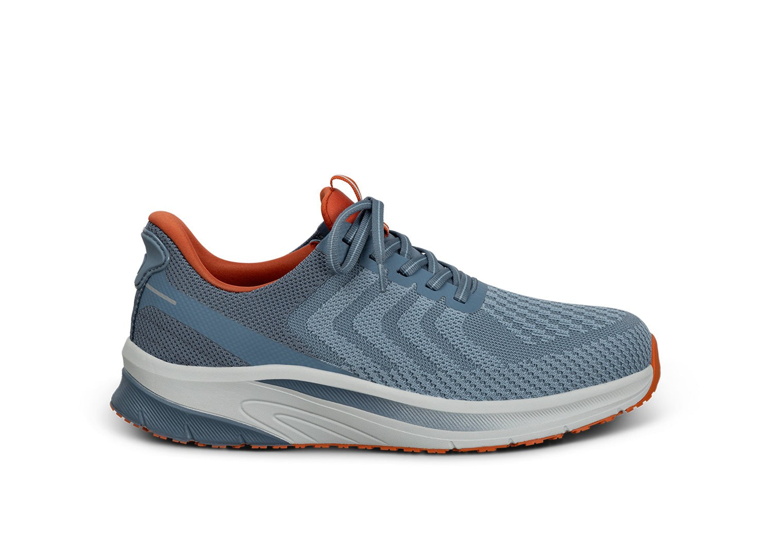 Orthofeet Tilos Hands-Free Support Stretch Men's Sneakers - Blue/orange - Product View - 1